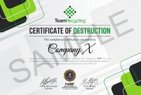 Certifications  Team Recycling throughout Certificate Of Disposal Template