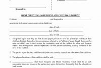 Charming Free Joint Custody Agreement Forms With Pics pertaining to Joint Custody Agreement Template