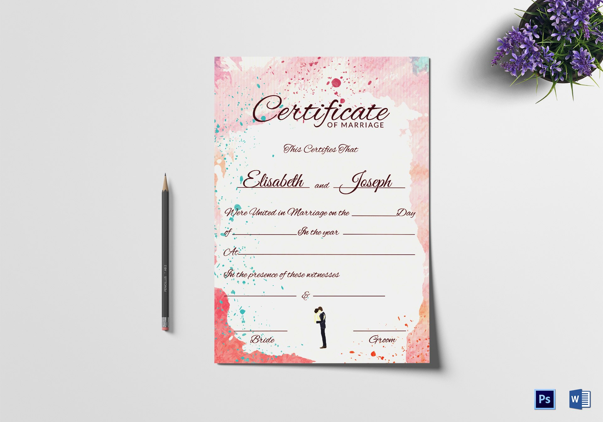 Christian Marriage Certificate Design Template In Psd Word pertaining to Christian Certificate Template