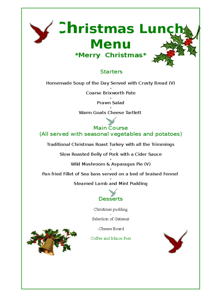 Christmas Menu Template   Free Templates In Pdf Word Excel Download inside Christmas Day Menu Template