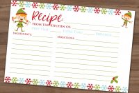 Christmas Recipe Card Cookie Exchange Holiday Party Xmas  Etsy in Cookie Exchange Recipe Card Template