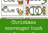 Christmas Scavenger Hunt Free Printable Clue Cards For Kids  Aaa for Clue Card Template