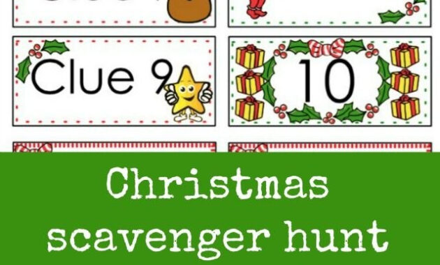 Christmas Scavenger Hunt Free Printable Clue Cards For Kids  Aaa for Clue Card Template
