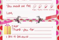 Christmas Thank You Note Template For Kids  Five Marigolds  Baby throughout Christmas Thank You Card Templates Free