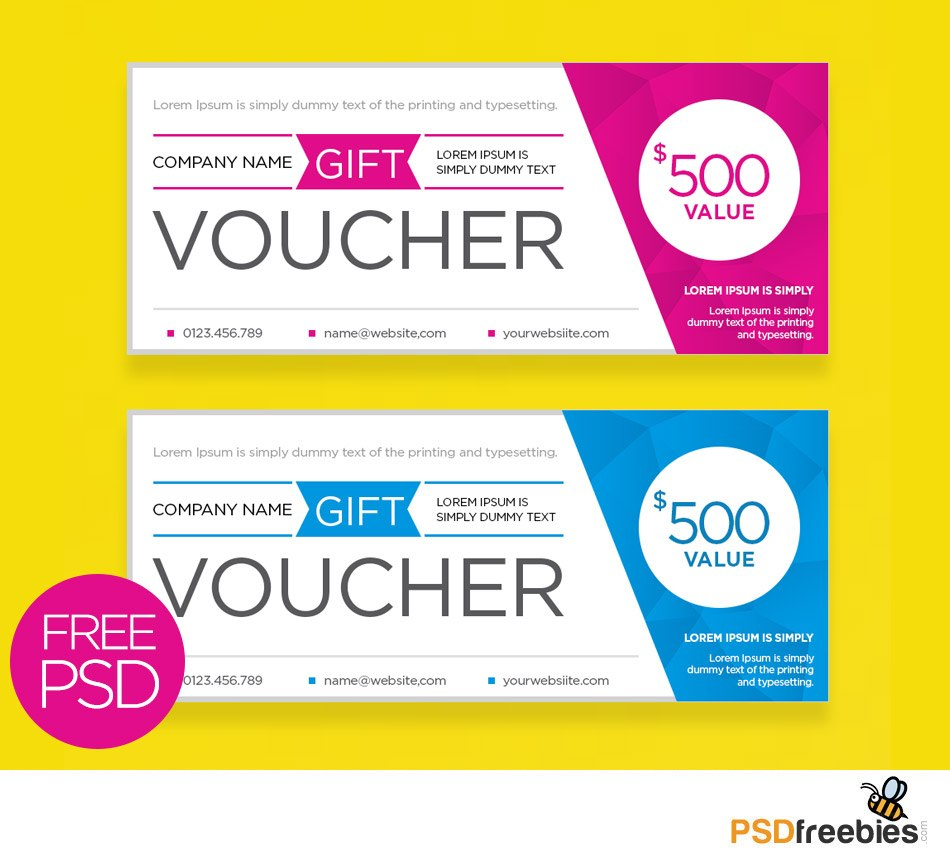 Clean And Modern Gift Voucher Template Psd  Psdfreebies with Gift Certificate Template Photoshop