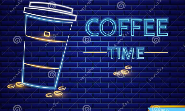 Coffee Shop Neon Sign Vector Glowing Coffee Cup To Go Symbol Dark throughout To Go Menu Template