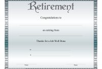 Collection Of Solutions For Retirement Certificate Templates In regarding Retirement Certificate Template