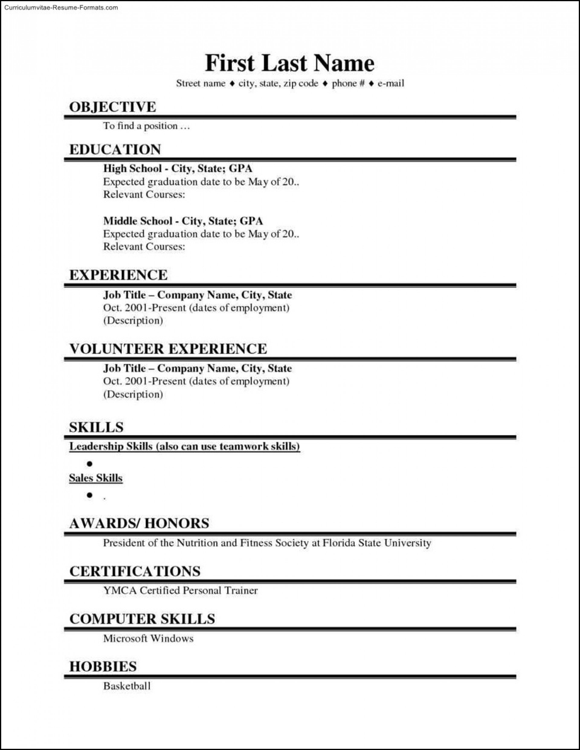 College Student Resume Template Microsoft Word Free Sample For inside College Student Resume Template Microsoft Word