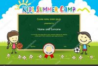 Colorful Kids Summer Camp Diploma Certificate Template In Cartoon with Summer Camp Certificate Template