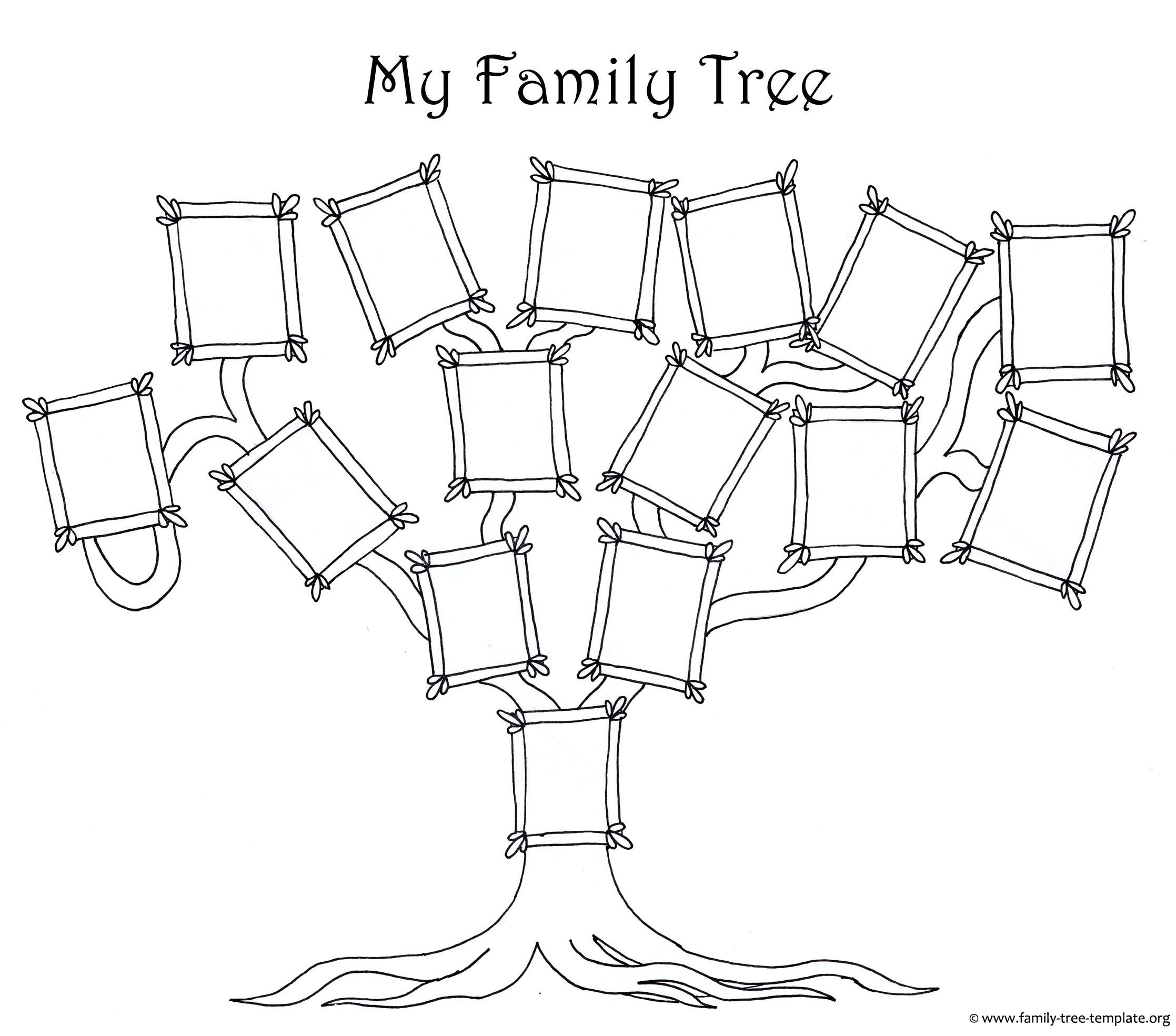 Coloring Page For Kids  A Simple Fun Family Tree Chart  Family in 3 Generation Family Tree Template Word