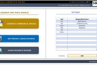 Commercial Invoice Template  Excel Invoice Generator  Tracker Tool inside Invoice Tracking Spreadsheet Template