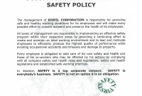 Company Safety Policy Template regarding Health And Safety Policy Template For Small Business