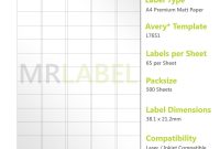 Compatible Labels  L J Pack Of  Sheets   Labels Sheet pertaining to Label Template 65 Per Sheet