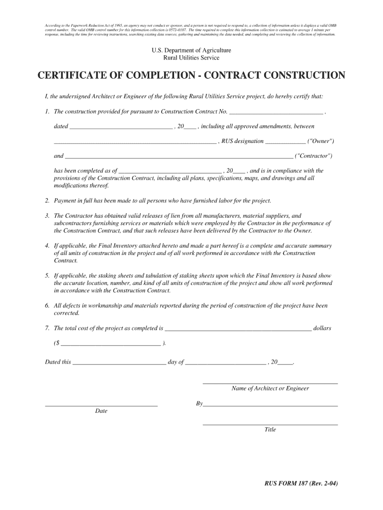 Completion Certificate Sample Construction  Fill Online Printable in Certificate Of Substantial Completion Template