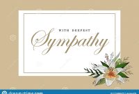Condolences Sympathy Card Floral Lily Bouquet And Lettering Stock within Sympathy Card Template