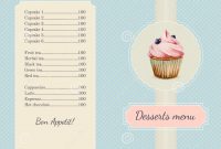 Confectionery Menu Template With Watercolor Stock Vector with Free Bakery Menu Templates Download