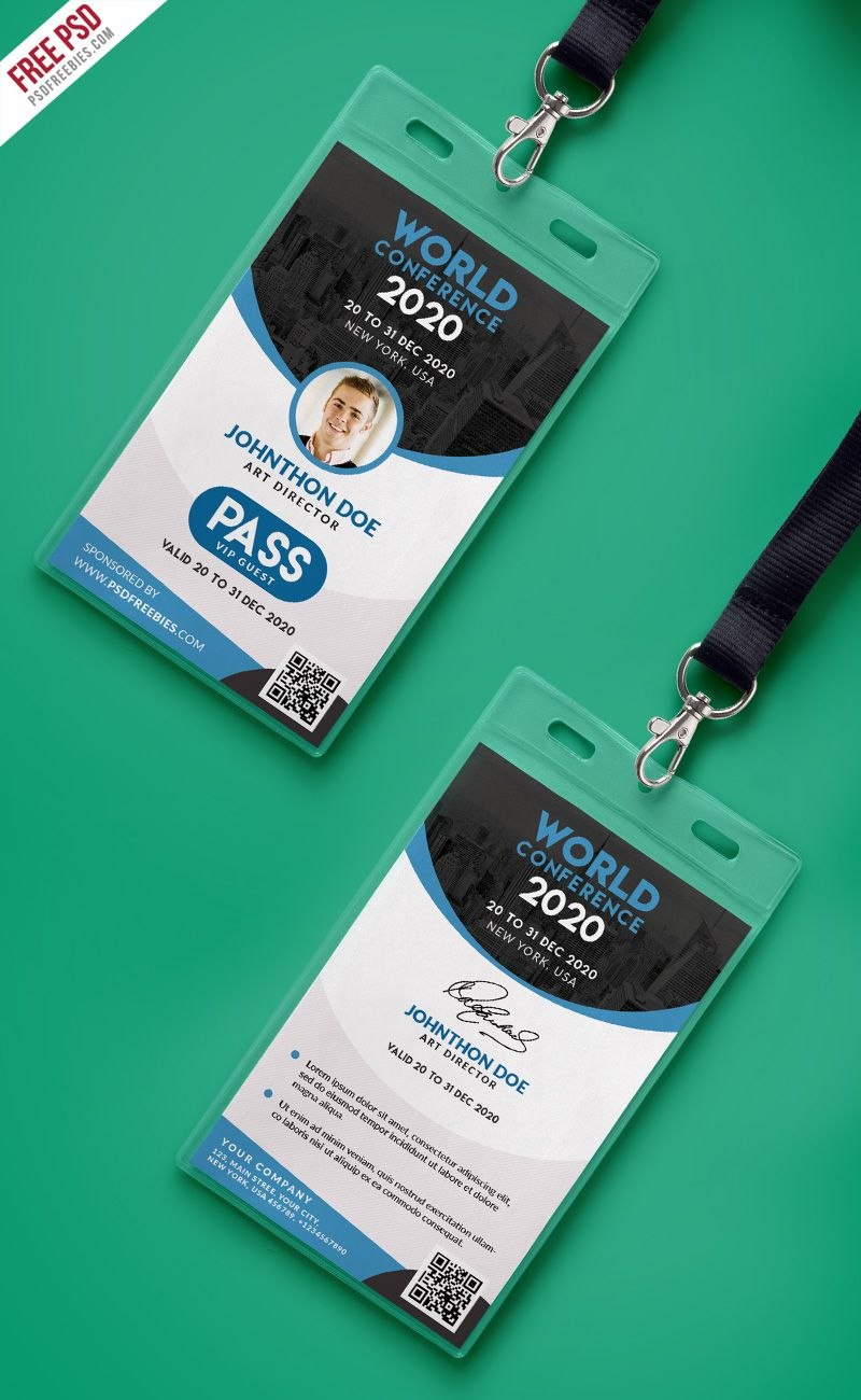 Conference Vip Entry Pass Id Card Template Psd  Psd Print Template in Conference Id Card Template