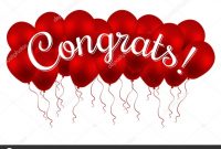 Congrats Congratulations Vector Banner With Balloons And Letter within Congratulations Banner Template