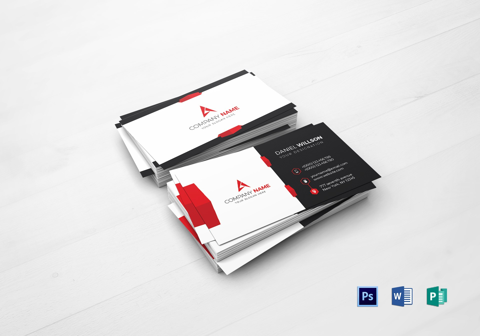 Corporate Business Card Design Template In Word Psd Publisher with regard to Company Business Cards Templates