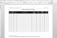 Corrective Action Log Iso Template in Corrective Action Report Template