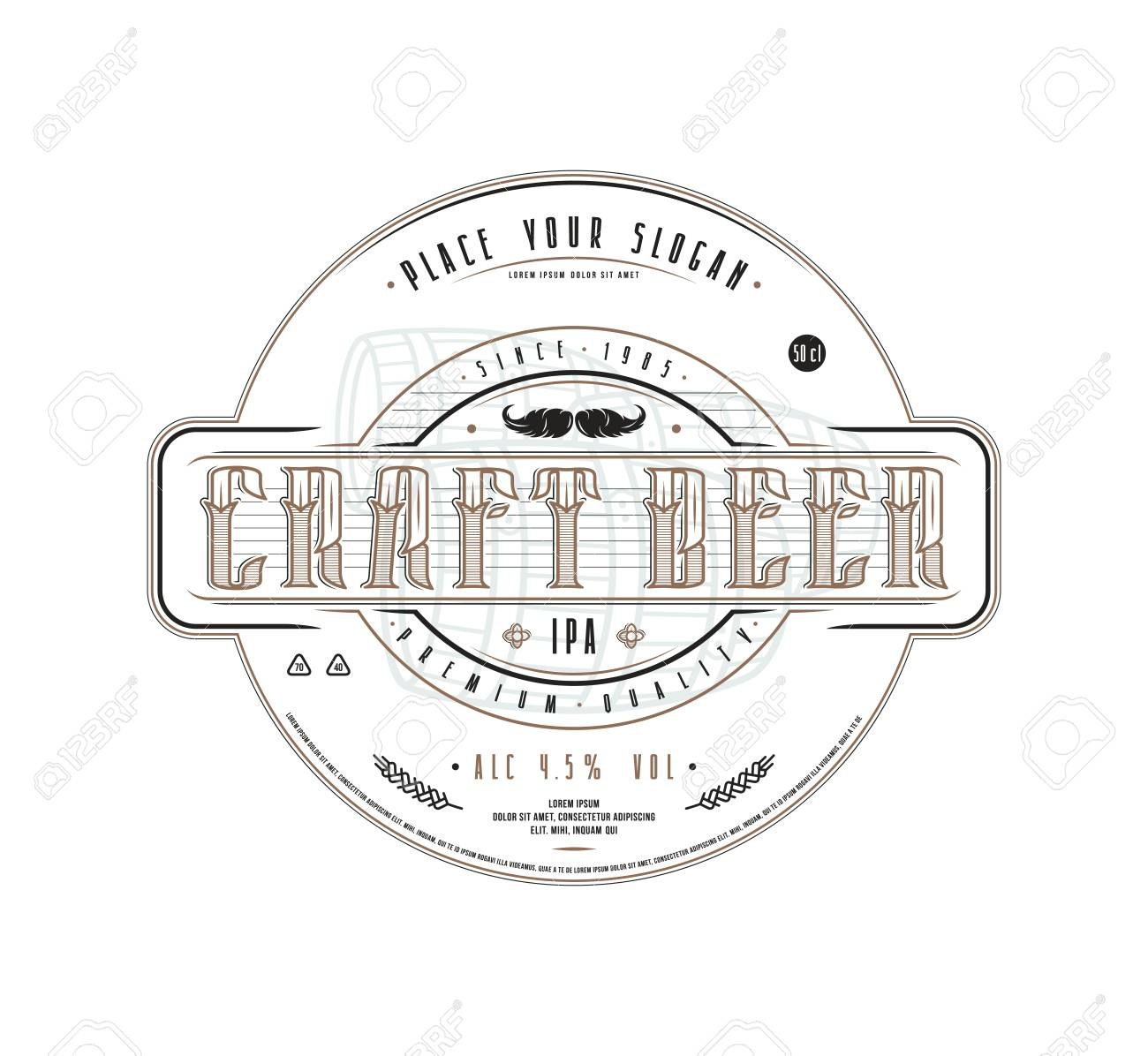 Craft Beer Label Template In Vintage Style Label With White inside Craft Label Templates