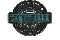 Craft Beer Label Template In Vintage Style Stock Vector regarding Craft Label Templates