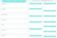 Craft Sew Create Free Printable Menu Plan  Shopping List pertaining to Menu Planner With Grocery List Template