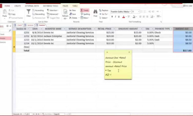 Create Invoice Database Using Ms Access  Part   Youtube pertaining to Microsoft Access Invoice Database Template