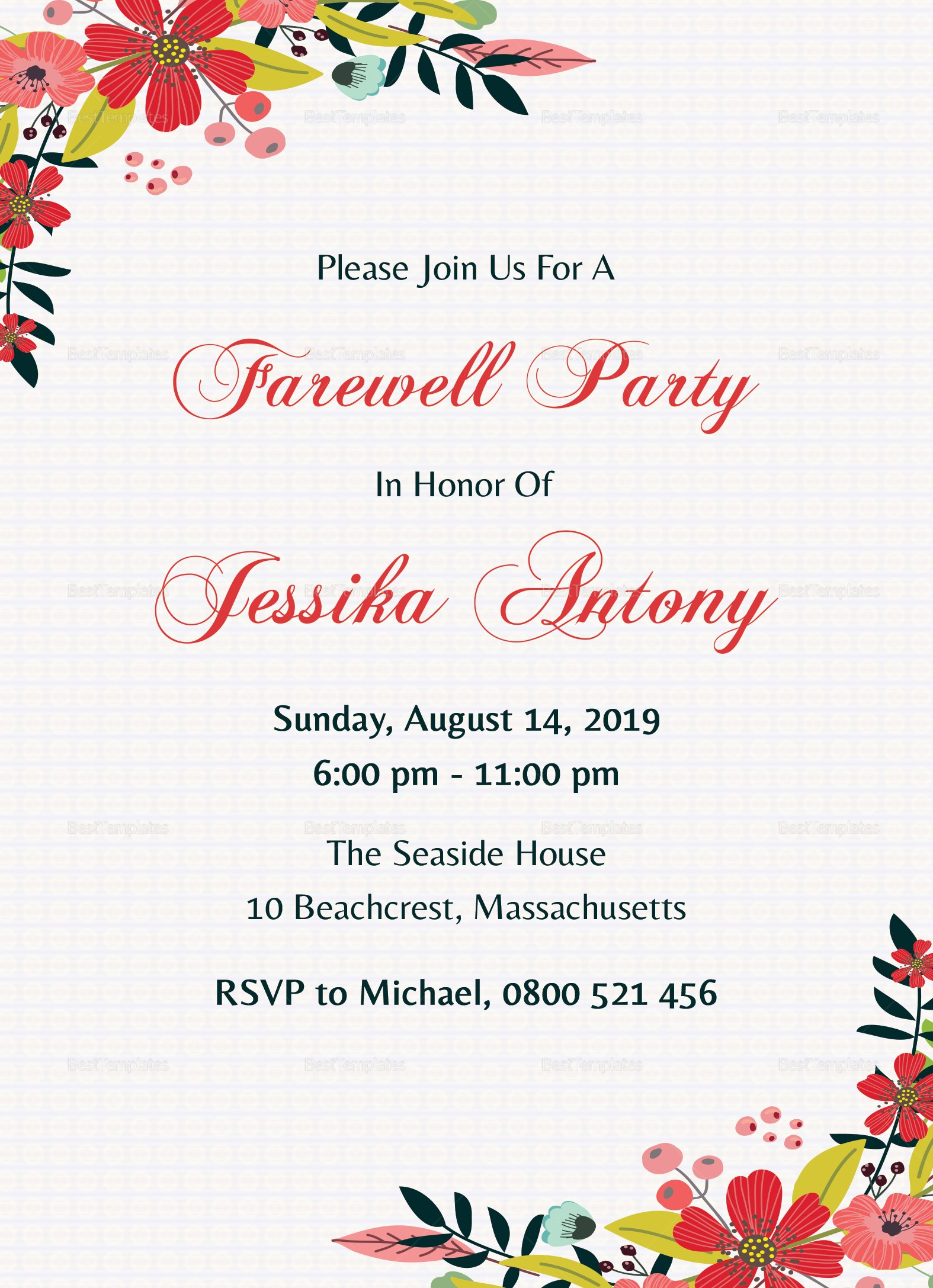 Create Your Own Example Invitation Card Farewell Party Editable within Farewell Invitation Card Template