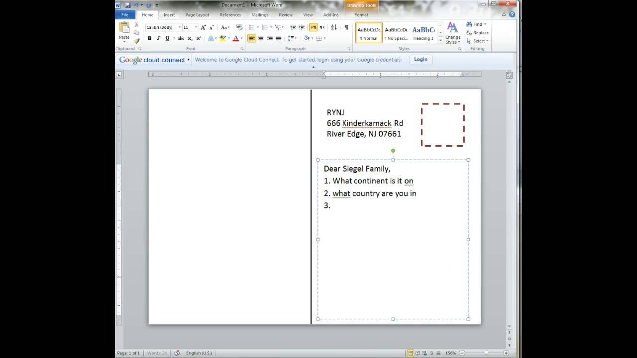 Creating A Postcard In Word  Youtube pertaining to Postcard Size Template Word