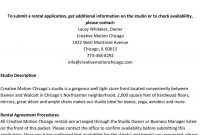Creative Motion Chicago Llc  Pdf regarding Dance Studio Rental Agreement Template