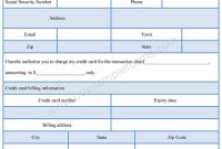 Credit Card Authorization Form Template  Sample Forms with regard to Order Form With Credit Card Template