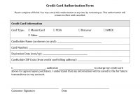 Credit Card Authorization Form Templates Download within Authorization To Charge Credit Card Template