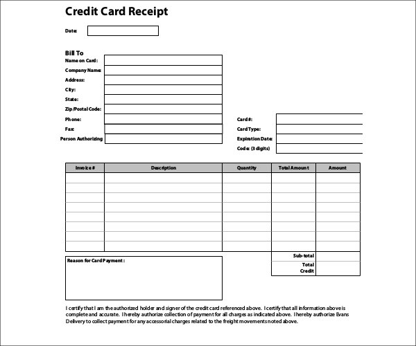 Credit Card Receipt Templates  Pdf  Free  Premium Templates with Credit Card Receipt Template