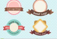 Cute And Sweet Pastel Vintage Premium Logo Stock Illustration inside Sweet Labels Template
