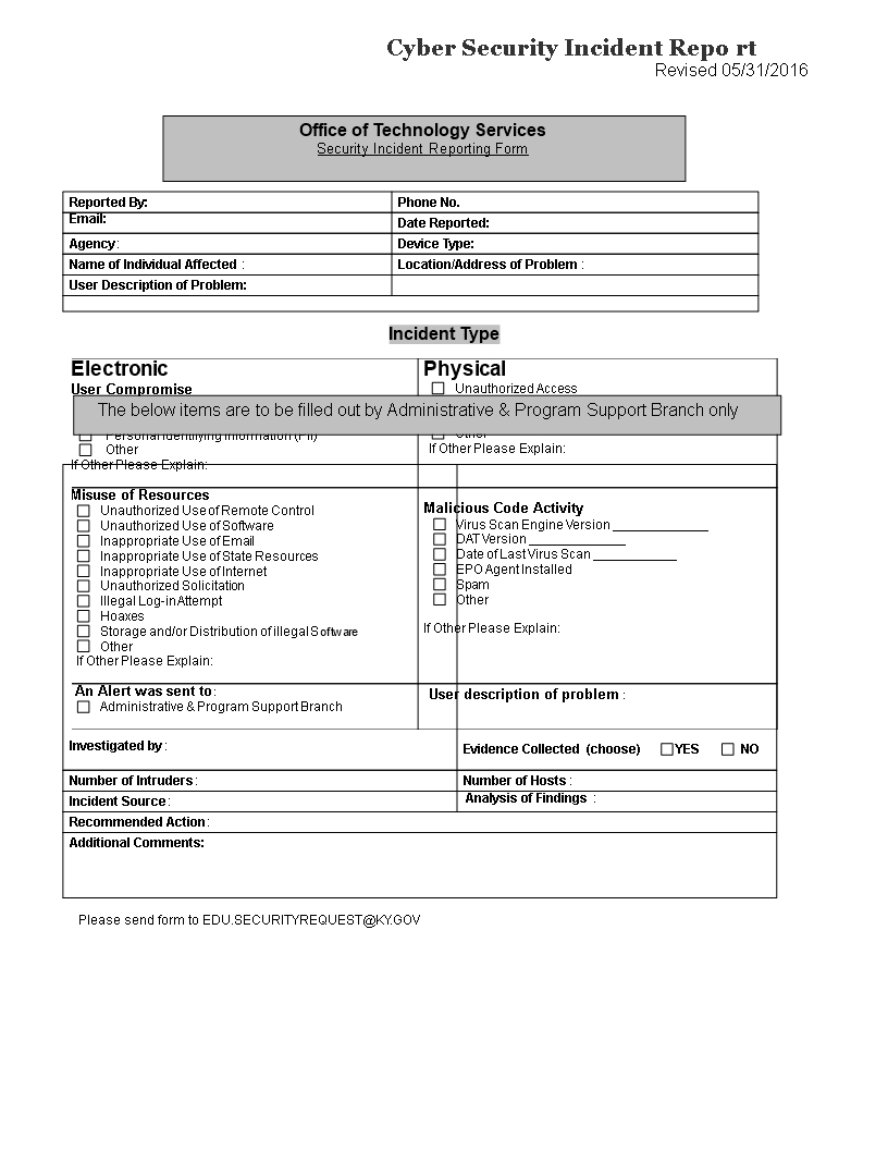 Cyber Security Incident Report Template  Templates At with Information Security Report Template