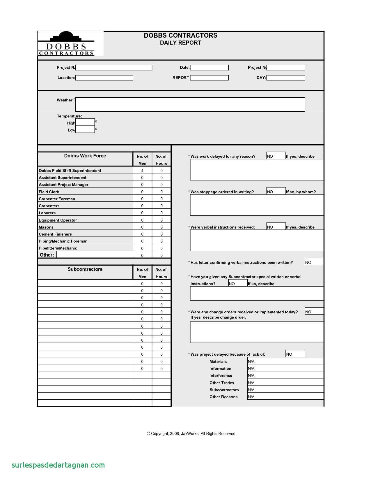 Daily Inspection Report Template Elegant Of Work Ideas pertaining to Daily Inspection Report Template
