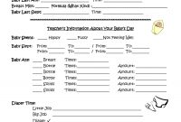 Daily Report Sheet Infant Daily Report  Infants Work  Daycare for Daycare Infant Daily Report Template