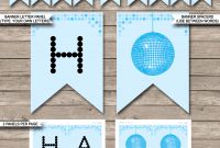 Dance Banner Template  Blue Disco  Birthday Banner  Editable Bunting within Free Printable Party Banner Templates