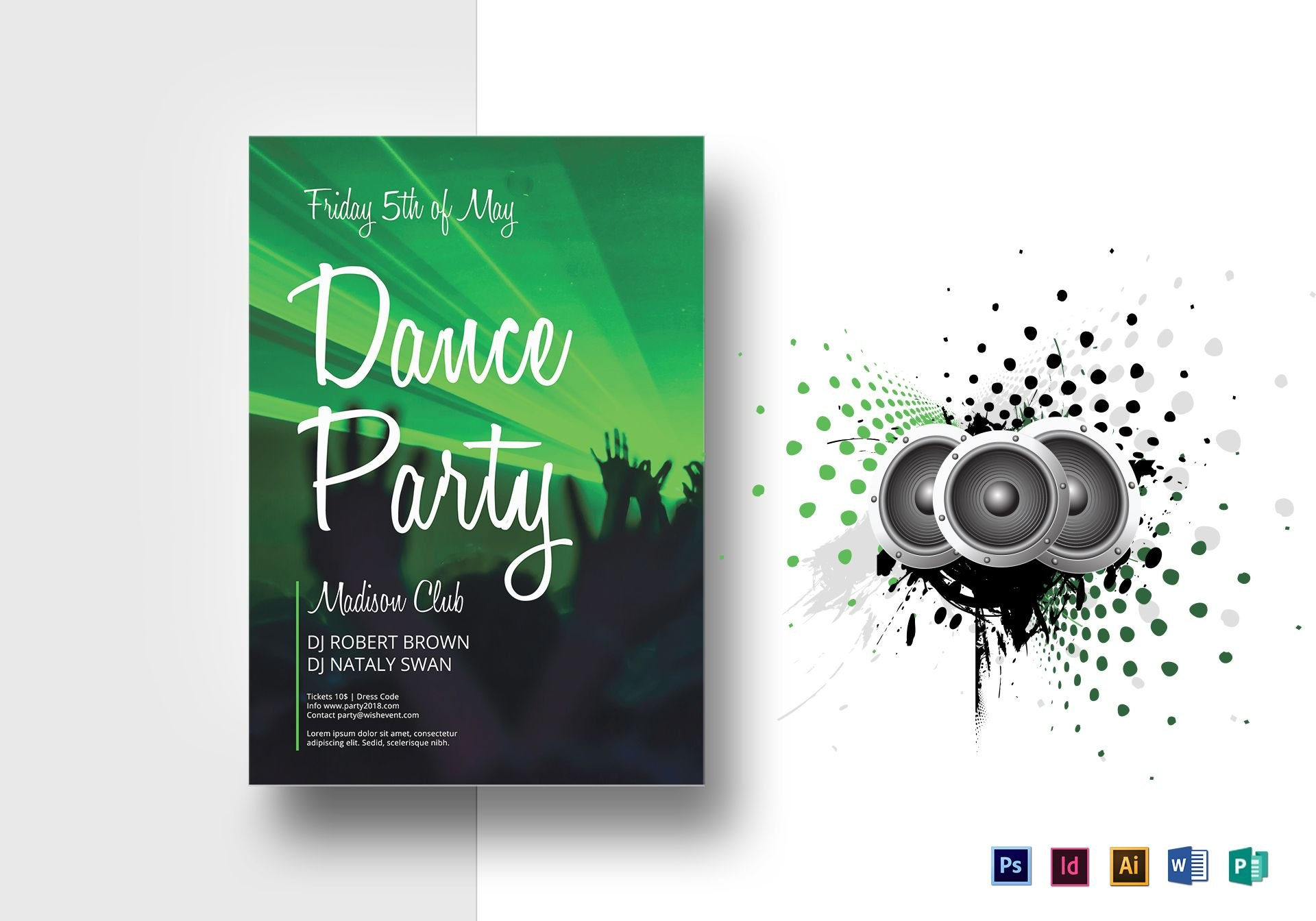 Dance Party Flyer Design Template In Psd Word Publisher in Dance Flyer Template Word