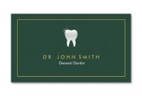 Dark Green Shiny Tooth Dental Appointment Frame  Zazzle intended for Dentist Appointment Card Template