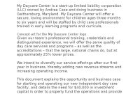 Daycare Business Plan Sample  Docsity with regard to Daycare Center Business Plan Template