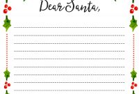 Dear Santa Fill In Letter Template regarding Blank Letter From Santa Template