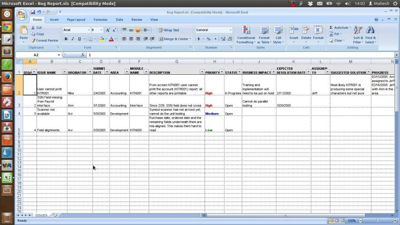 Defect Tracking Template Xls  Youtube throughout Defect Report Template Xls