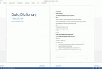 Design Document Templates Ms Wordexcel  Data Dictionary regarding Business Data Dictionary Template
