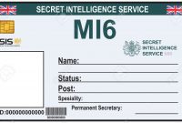 Die Identität Ein Geheimagent Des Mi  Bescheinigung Secret in Mi6 Id Card Template
