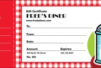 Diner Gift Certificate inside Restaurant Gift Certificate Template
