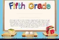 Diploma Template For Fifth Grade Students Vector Image in 5Th Grade Graduation Certificate Template