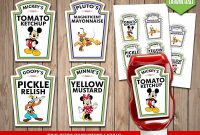 Disney Clubhouse Condiment Labels  Mickey Mouse Condiments Disney for Heinz Label Template