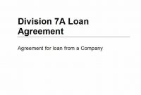 Division A Loan Agreement  Free Sample Online  Precedents Online inside Division 7A Loan Agreement Template